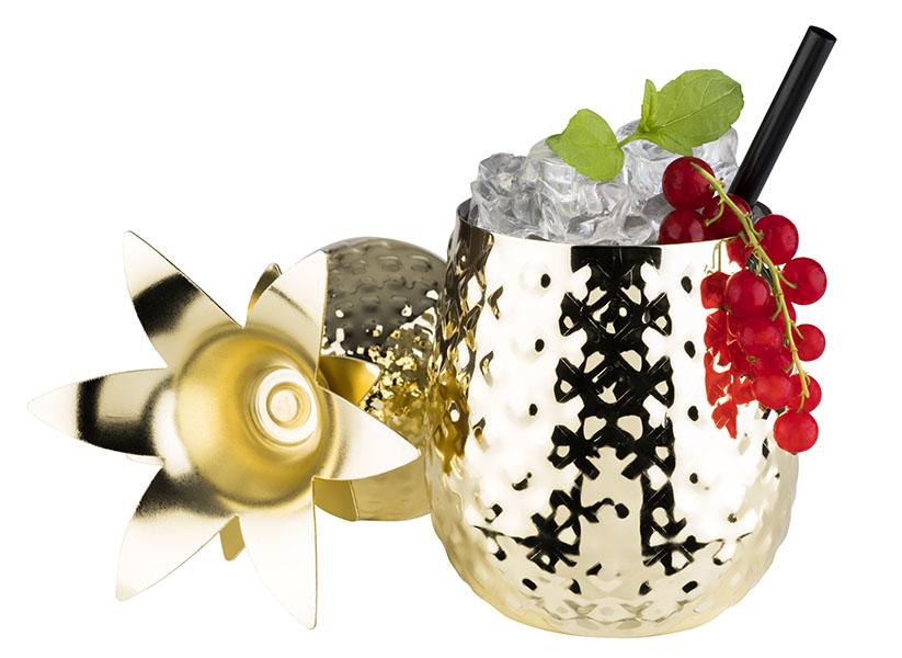VASO PINEAPPLE 0.5L INOX PIÑA DORADO
