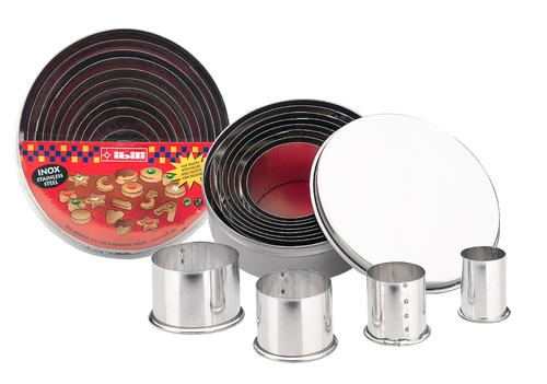 SET 11 CORTAPASTAS REDONDO LISO INOX