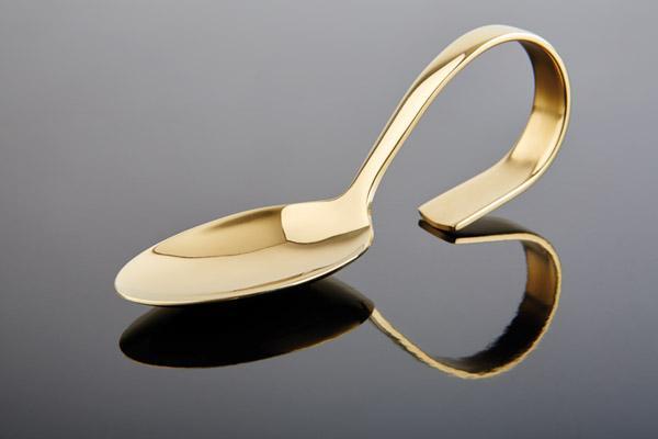 CUCHARA DEGUSTACION 12CM INOX DORADO