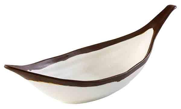 FUENTE HOJA CROCKER 42CM BEIG MELAMINA