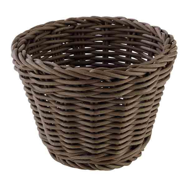 Venta online de CESTA PAN Ø13X10CM PLASTICO MARRON 50622